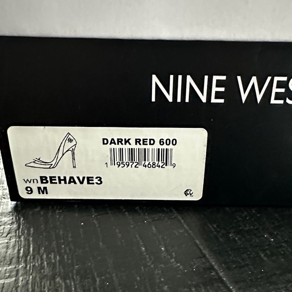 NEW in Box Nine West Behave Burgundy Patent Heels - Picture 10 of 10
